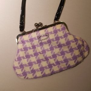 Glenda Gies purple houndstooth bag purse